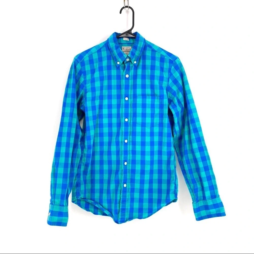 J.Crew Factory Men's Washed Shirt Double Gingham Shirt